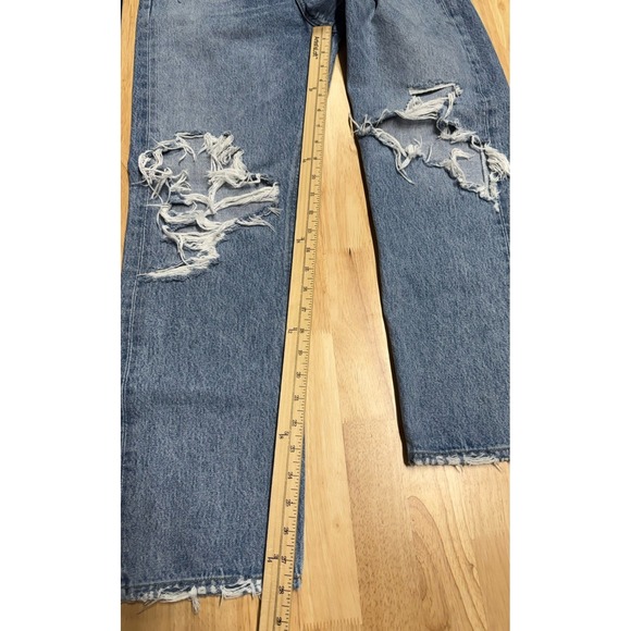 AGOLDE 90's Jean Women's 26x28 High‎ Rise Distressed Ripped Denim Button Fly - Picture 11 of 13